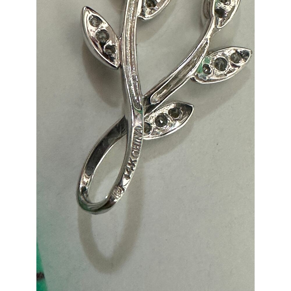 14K white Gold Diamond pendant,‎